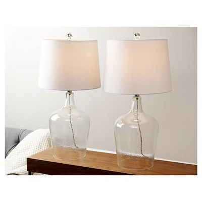 Set Of 2 Delmore Glass Table Lamp Clear - Abbyson Living - Image 2