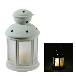 S4 Lights 8" White LED Lighted Invisilite Holographic Star Christmas Lantern - Warm White Lights