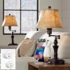 Regency Hill Corey Bronze Swing Arm USB Desk Lamps Set Of 2 With Socket
