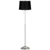 360 Lighting Abba Modern Floor Lamp Standing 66" Tall Brushed Nickel Silver Black Satin Tapered Drum Shade For Living Room Bedroom Office House Home