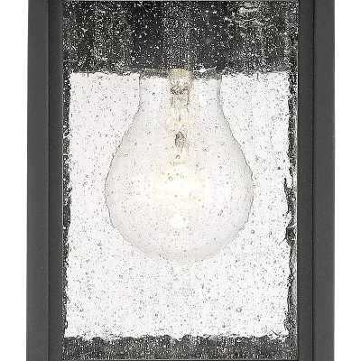 John Timberland Moray Bay Mission Outdoor Wall Light Fixture Black Motion Sensor Dusk To Dawn 11 1/2" Seedy Glass For Post Exterior Barn Deck House - Image 2