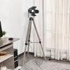 HOMCOM Industrial Style Tripod Floor Lamp, Vintage Spotlight Reading Lamp With Wooden Metal Legs, Wood And Black