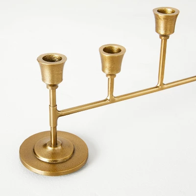 Antiqued Metal Taper Candelabra Brass Finish - Hearth & Handâ„¢ With Magnolia - Image 2