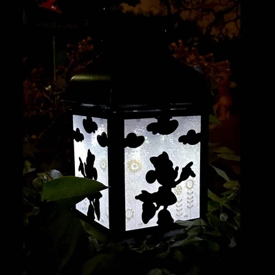 Disney 8.3" Minnie Mouse Solar Metal Outdoor Lantern Black - Image 2