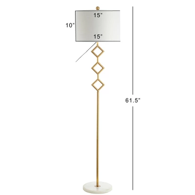 61.5" Metal Diamante Modern Gilt Floor Lamp (Includes LED Light Bulb) Gold - JONATHAN Y - Image 3