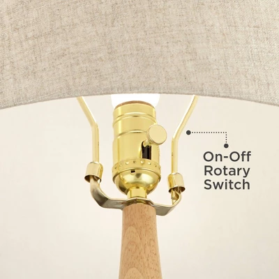 360 Lighting Sevilla 29" Tall Mid Century Modern End Table Lamp Green Ceramic Single Living Room Bedroom Bedside Nightstand House Oatmeal Shade - Image 4