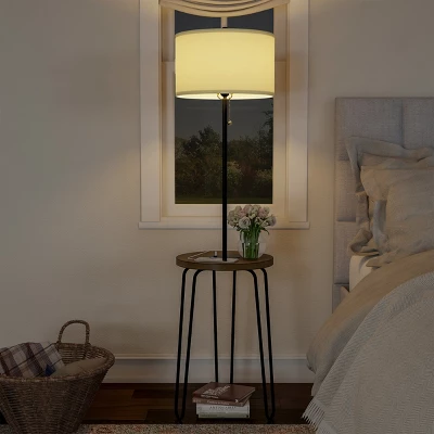 Floor Lamp End Table (Includes LED Light Bulb) - Modern Hairpin Legs - Image 2