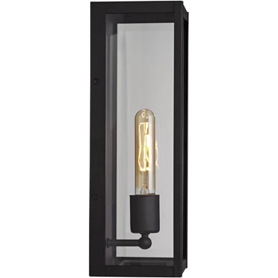 John Timberland Modern Industrial Outdoor Wall Light Fixture Sand Black 14 1/4" Clear Glass For Exterior House Porch Patio Outside - Image 6