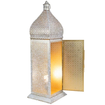 Northlight 30.5" White And Gold Moroccan Style Lantern Floor Lamp - Image 2