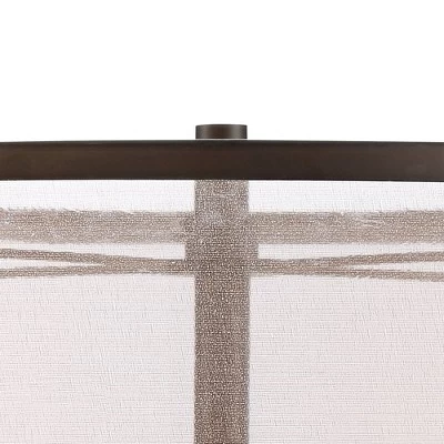 Franklin Iron Works Durango Rustic Farmhouse Floor Lamp 62" Tall Oiled Bronze Metal 3 Light LED Brown Sheer Drum Shade For Living Room Bedroom Office - Image 2