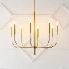 27.25" 8-Light Amoros Modern Mid-Century Iron LED Chandelier Gold Painting - JONATHAN Y