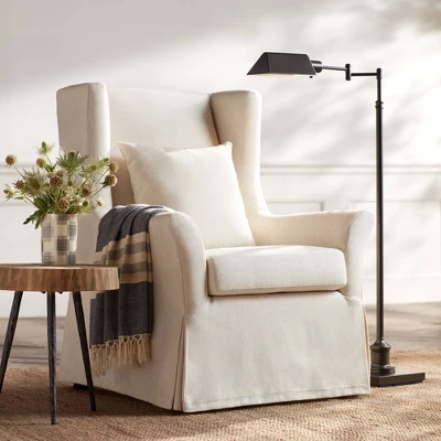 Regency Hill Jenson Traditional Pharmacy Floor Lamp 54" Tall Dark Bronze Adjustable Swing Arm Metal Shade For Living Room Reading Bedroom Office - Image 8