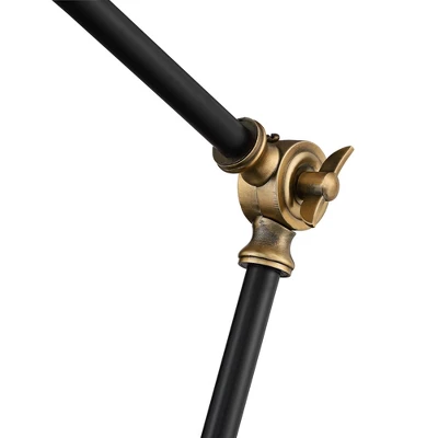 360 Lighting Modern Industrial Desk Table Lamp With USB Charging Port Adjustable 26.75" High Black Antique Brass For Bedroom Bedside Office - Image 3