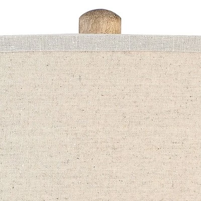 Barnes And Ivy Baluster Country Cottage Floor Lamp 63 1/2" Tall Pickled Wood Oatmeal Linen Drum Shade For Living Room Reading Bedroom Office House - Image 2