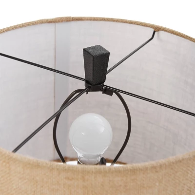 Tipton Swing Arm Floor Lamp With Burlap Shade Bronze/Tan - StyleCraft - Image 3