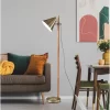 Bryn Floor Lamp Natural Rubberwood Antique Brass - Adesso
