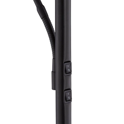 360 Lighting Modern Floor Lamp With Reading Light LED 71.5" Tall Decker Black Metal Acrylic Diffuser For Living Room Reading Office - Image 4