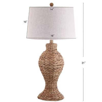 31" Elicia Seagrass Weave Table Lamp (Includes LED Light Bulb) Brown - JONATHAN Y - Image 3