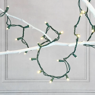 9.4' 2ct Battery Operated Mini String LED Lights White - Image 2