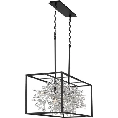 Possini Euro Design Carrine Black Silver Linear Pendant Chandelier 38 1/2" Wide Modern Clear Crystal 8-Light Fixture For Dining Room Kitchen Island - Image 8