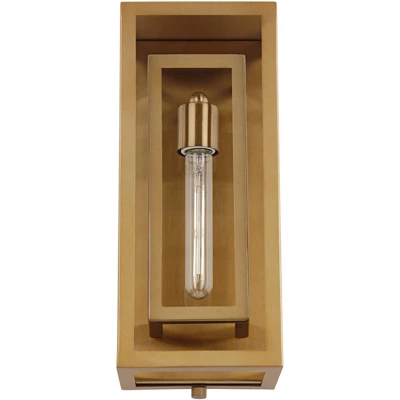 Possini Euro Design Modern Outdoor Wall Light Fixture Brass 16 1/4" Clear Glass Panel For Exterior Barn Deck House Porch Yard Patio Outside Garage - Image 3