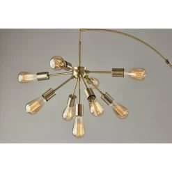 Sputnik Arc Floor Lamp Antique Brass (Includes Light Bulb) - Adesso