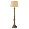 64" Antique French Polyester Resin Floor Lamp Olive Green - StyleCraft