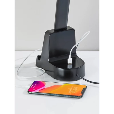 Cody LED Wireless Charging Desk Lamp With Smart Switch (Includes LED Light Bulb) Matte Black - Adesso - Image 3