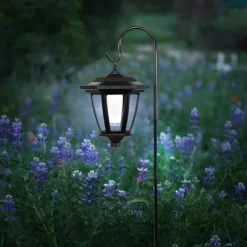 Solar Outdoor Lantern Black - Alpine Corporation