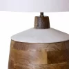 Carved Wood Table Lamp With Marble Lid Accent - StyleCraft