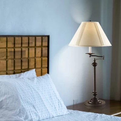 29.5" 3-way Metal Swing Arm Desk Lamp Dark Bronze - Cal Lighting - Image 2