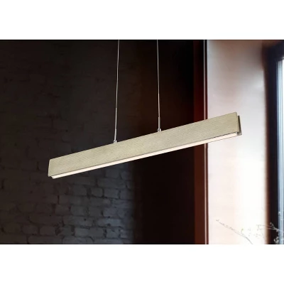 32.75" LED Integrated Wide Colmar Rubber Wood Ceiling Island Light Chandelier Brown - Cal Lighting - Image 2