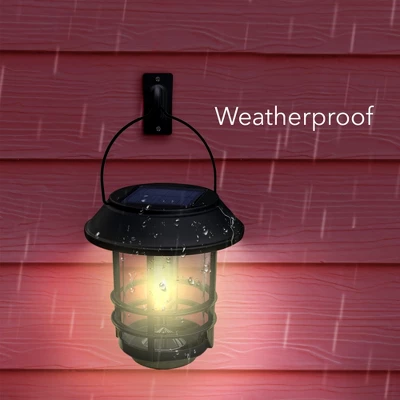 Dartwood Solar Wall Lanterns - Outdoor Mounted Wall Lanterns For Your Yard, Patio, Or Walkway (6 Pack, Black) - Image 2