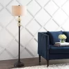 60" Glass/Metal January Floor Lamp (Includes LED Light Bulb) Black - JONATHAN Y