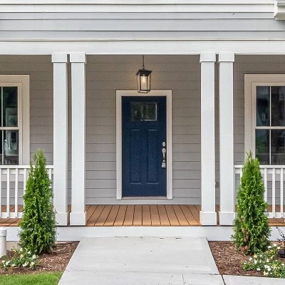 13" Metal/Glass Square Cage Modern Outdoor Pendant Light Black - LNC - Image 2