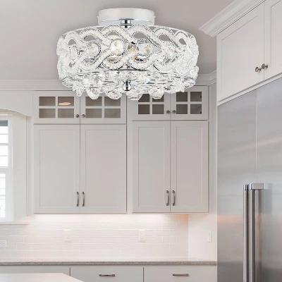 11.5" Olivia Semi-Flush Mount Pendant Metallic Silver - River Of Goods - Image 5