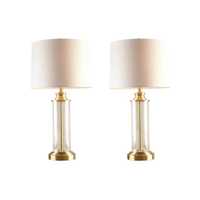 Set Of 2 Clarity Glass Table Lamp Gold - 510 Design - Image 5