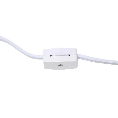 11.81" Traditional Petite Metal Stick Bedside Table Desk Lamp In Chrome With Fabric Shade Red - Creekwood Home - Image 2