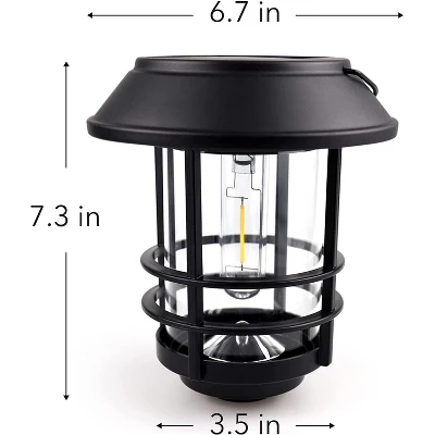 Dartwood Solar Wall Lanterns - Outdoor Mounted Wall Lanterns For Your Yard, Patio, Or Walkway (6 Pack, Black) - Image 8