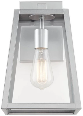 John Timberland Arrington Modern Outdoor Wall Light Fixture Silver Steel 13" Clear Glass For Post Exterior Barn Deck House Porch Yard Posts Patio Home - Image 3