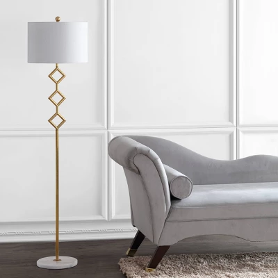 61.5" Metal Diamante Modern Gilt Floor Lamp (Includes LED Light Bulb) Gold - JONATHAN Y - Image 2