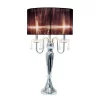 Romantic Sheer Shade Table Lamp With Hanging Crystals - Elegant Designs