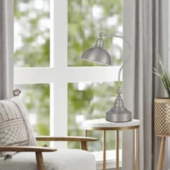 Metal Adjustable Desk Lamp Brushed Steel - Cal Lighting