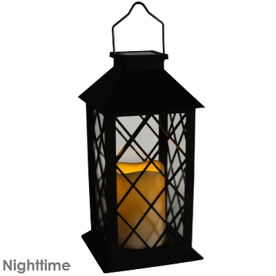 Sunnydaze Decor Sunnydaze Outdoor Concord Hanging Tabletop Solar LED Rustic Farmhouse Decorative Candle Lantern - 11" - Image 2