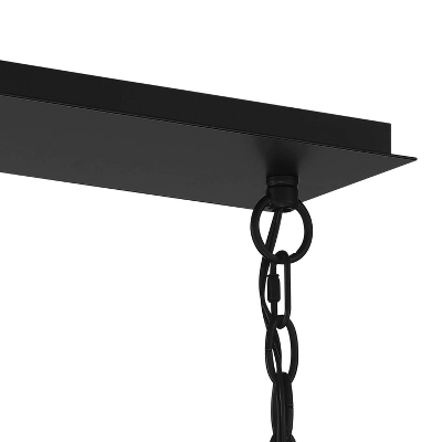 Possini Euro Design Carrine Black Silver Linear Pendant Chandelier 38 1/2" Wide Modern Clear Crystal 8-Light Fixture For Dining Room Kitchen Island - Image 4