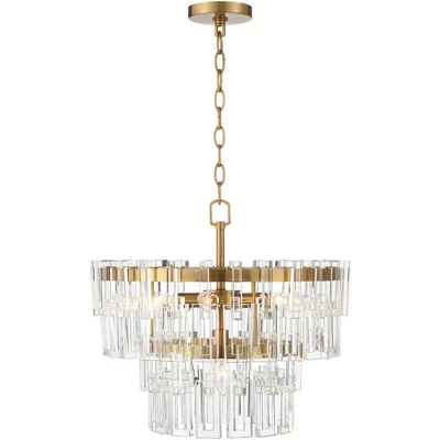 Vienna Full Spectrum Luxum Burnished Brass Chandelier 18 3/4" Wide Modern Tiered Crystal 6-Light Fixture For Dining Room House Foyer Kitchen Island - Image 7