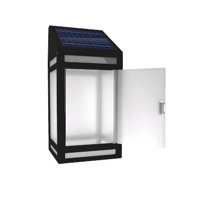 LED Solar Outdoor Wall Lantern With Frost Panel - Techko Maid - Image 4
