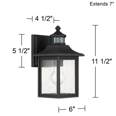 John Timberland Moray Bay Mission Outdoor Wall Light Fixture Black Motion Sensor Dusk To Dawn 11 1/2" Seedy Glass For Post Exterior Barn Deck House - Image 7