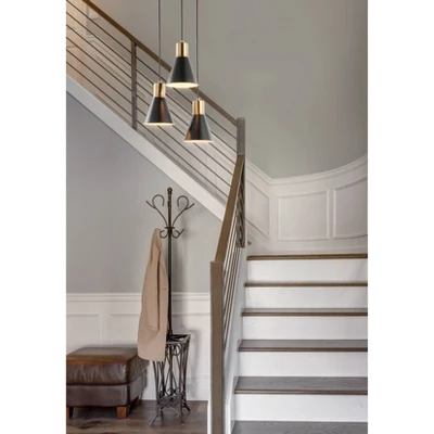 15" Metal Apollo Pendant (Includes Energy Efficient Light Bulb) Black - JONATHAN Y - Image 5