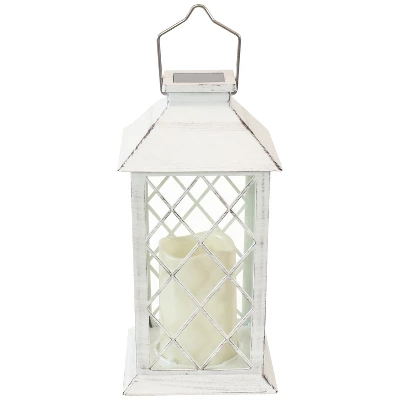 Sunnydaze Decor Sunnydaze Outdoor Concord Hanging Tabletop Solar LED Rustic Farmhouse Decorative Candle Lantern - 11" - Image 8
